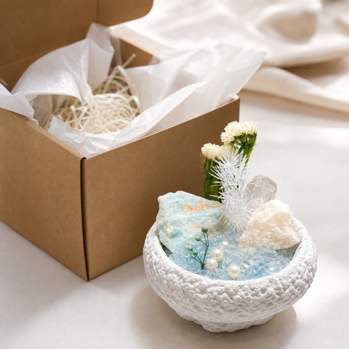 Blue Zodiac Crystal Planter