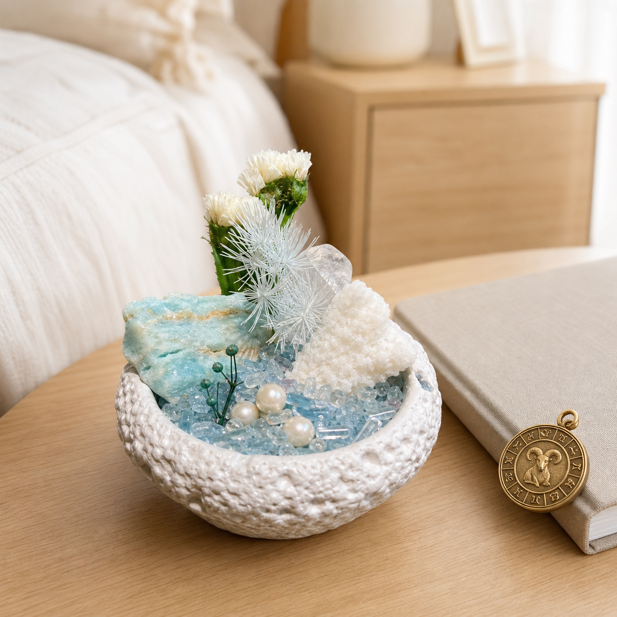 Blue Zodiac Crystal Planter